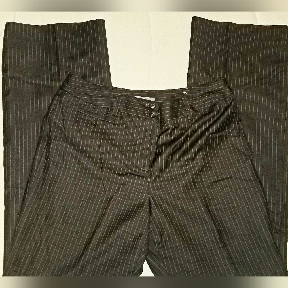 Women's black pinstripe dress pants 6p